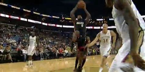Lebron James Gets Amazing Assist From Dwyane Wade Throws Down Two