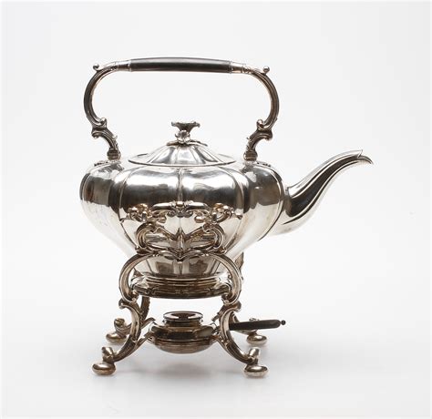 Images For 151167 Teapot With Rechaud Silver Neo Rococo Second Half