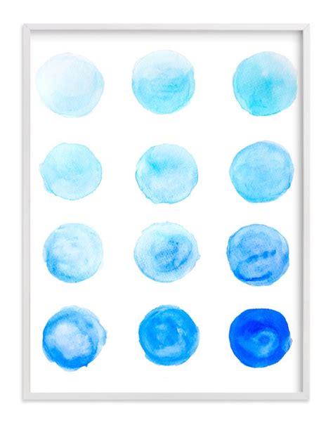 Calming Blue Watercolor Circles Wall Art Prints By Melanie Biehle Minted