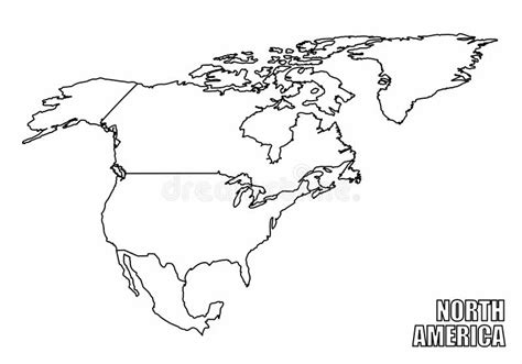 Mapa Esquemático De América Del Norte Stock De Ilustración