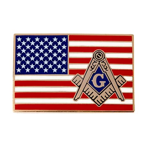 Buy American Flag Masonic Logo Enamel Lapel Tie Pin Freemason Emblem