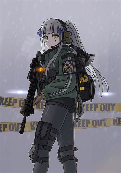 Safebooru 1girl Agent 416 Girls Frontline Assault Rifle Axe