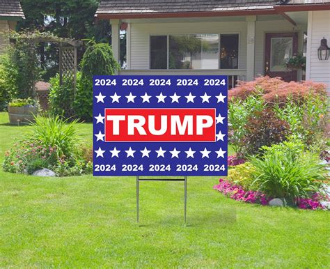 Trump 2024 Yard Sign With Stars Single Or Double Sided Comes Etsy