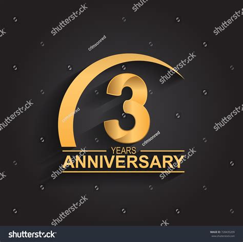 3 Years Anniversary Celebration Anniversary Logo 库存矢量图（免版税）728435209