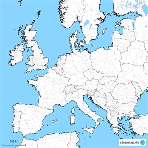 Europakarte zum eintragen | my blog, image source: StepMap - Europakarte leer 01 - Landkarte für Deutschland