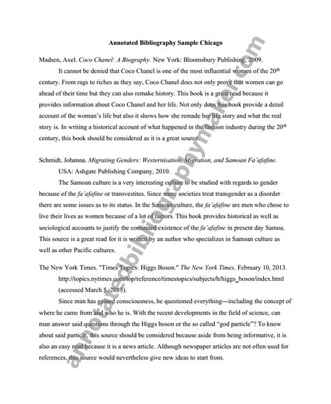 Books, journal articles, etc.) that you used to research a topic in preparation for writing a term paper. Annotated Bibliography Example For Chicago Style - Welcome ...