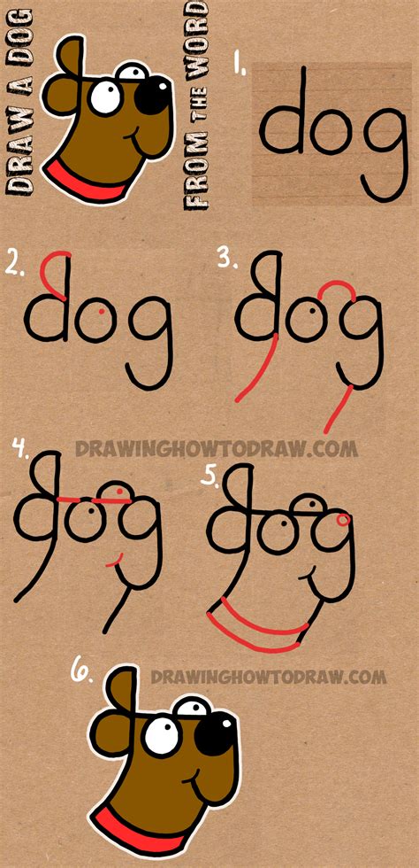 How To Draw A Dog From The Word Dog Easy Step By Step Drawing