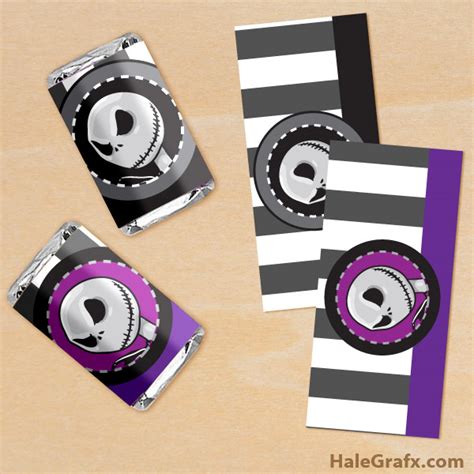 These wrappers can be used as small gift wraps to wrap small items like earrings, or pendant and chain. FREE Printable Nightmare Before Christmas Mini Candy Bar ...