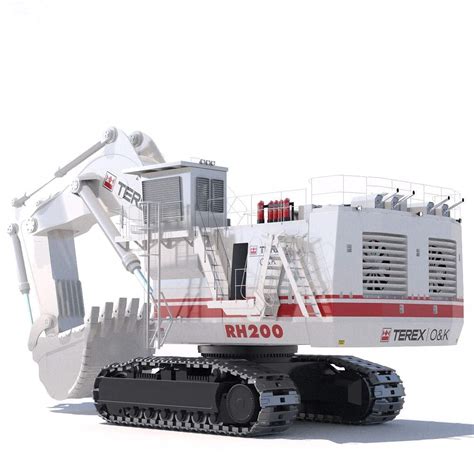 Mining Excavator Terex Rh200 Backhoe 3d Model By Arqart