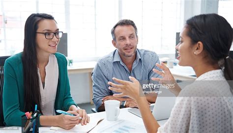 Exchanging Great Ideas High Res Stock Photo Getty Images