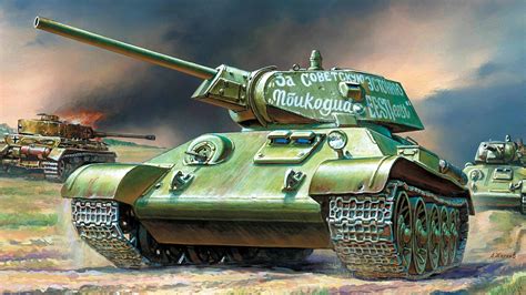 Tapety T 34 Czołgi T 34 76 Rysowane Wojska 1920x1080
