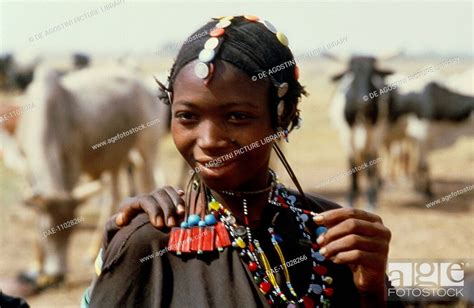 Fulani Girl With A Traditional Hairstyle Burkina Faso Stock Photo