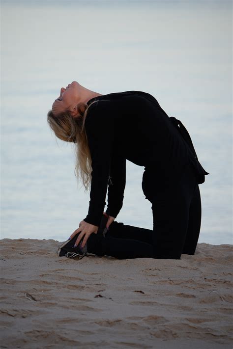 Free Images Yoga Beach Sunset Standing Sea Photography Sand