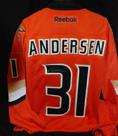 Anaheim ducks, mighty ducks of anaheim. #31 Frederik Andersen Anaheim Ducks 2014 Coors Light NHL ...