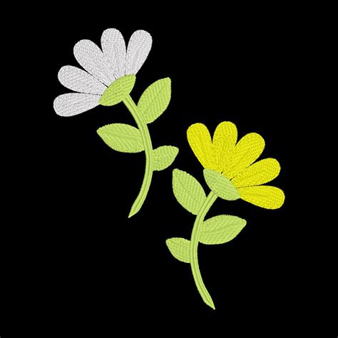 Daisy Flower Embroidery Design Floral Machine Embroidery Etsy
