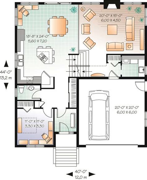 Split Bedroom House Plans One Floor House Design Ideas
