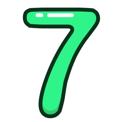 Green Number Numbers Seven Study Icon