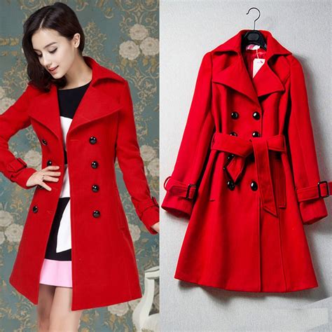 Ladies Red Coats Han Coats