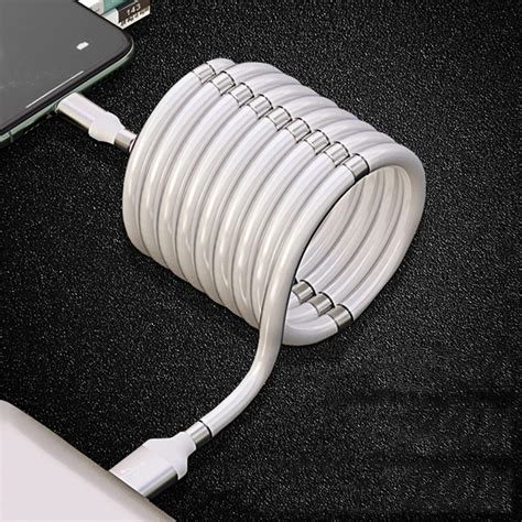 Magnetic Retractable Fast Charging Data Cable Absorption Nano Storage