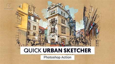 Quick Urban Sketcher Photoshop Action Tutorial Slidesalad Youtube