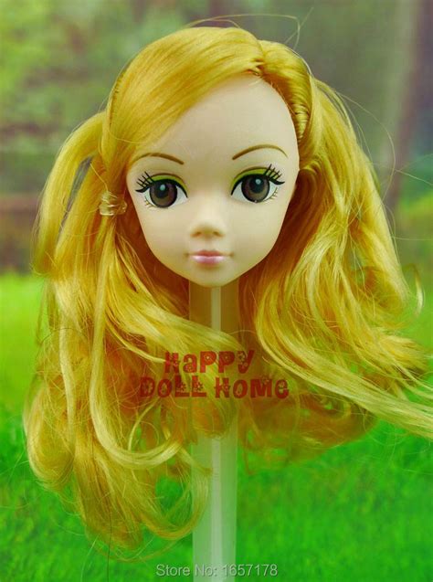 One Pcs Fashion Beautiful Doll Head Golden Hair Diy Movable Joints