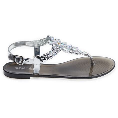 Olivia Miller Womens Rhinestone Jelly Sandals Bobs Stores