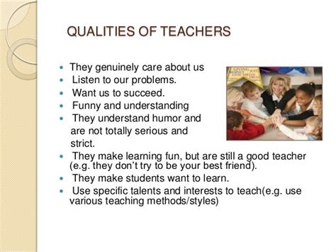 Qualities Of A Good Teacher Essay