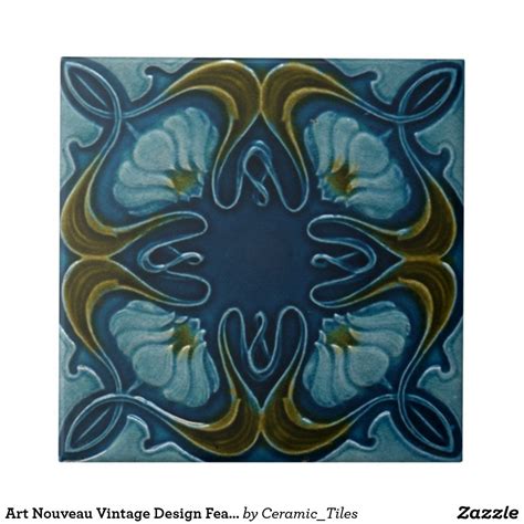 Art Nouveau Vintage Design Feature Backsplash Tile Zazzle Art