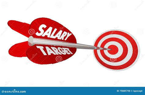 Salary Target Wage Income Earnings Arrow Raise Stock Illustration