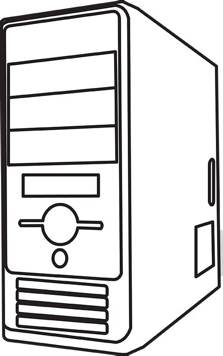 Technology Black And White Outline Clipart Computer Black Outline