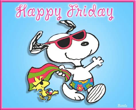 Happy Friday With Snoopy Peanuts Viernes Lovethispic Birthmas Freakin