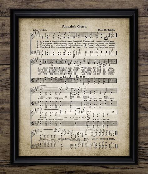 Amazing Grace Hymn Wall Art Vintage 1779 Christian Hymn Music Etsy
