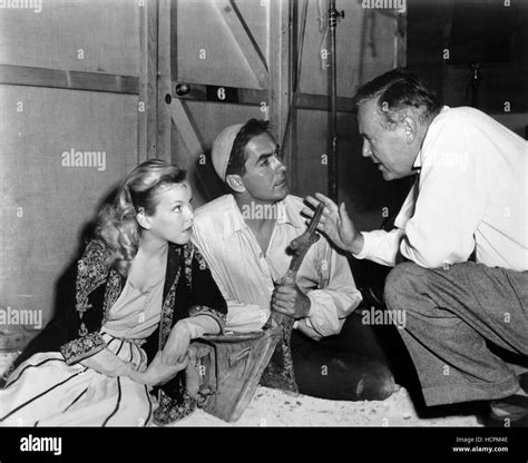 the black rose cecile aubry tyrone power director henry hathaway on set 1950 tm and