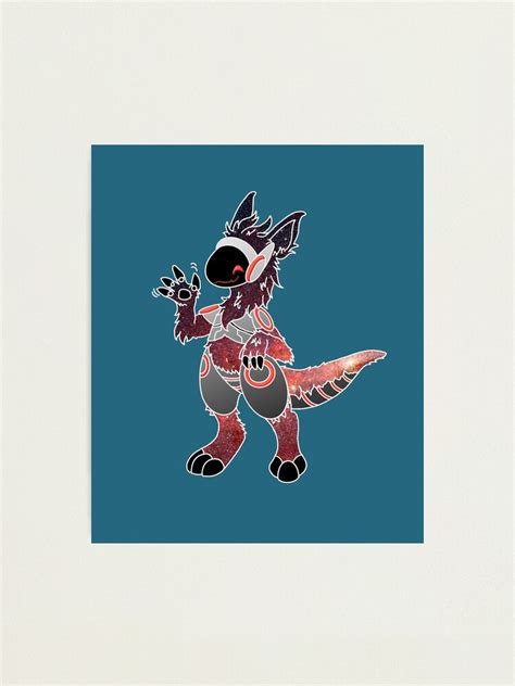 Protogen Fursuit Waving Cosmic Red Stars Fursona Furry Photographic