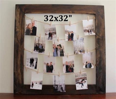 Rustic Clothespin Picture Frame Photo Display Wedding