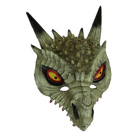 Dark White Horned Dinosaur Adult Halloween Mask Costume Accessory