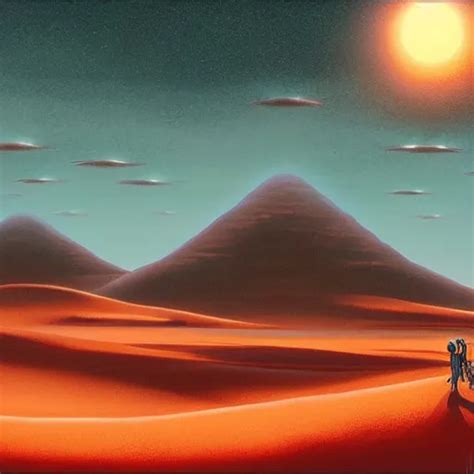 A Beautiful Matte Painting Of Arrakis From Dune By Dan Stable