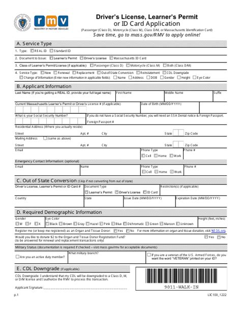 Form Lic100 Download Fillable Pdf Or Fill Online Drivers License