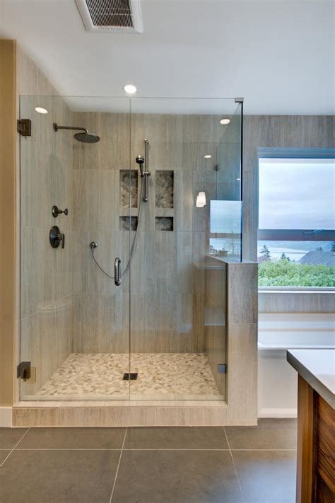 Contemporary Shower With Neutral Tile Hgtv