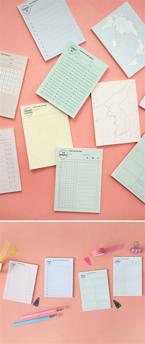 Study Sticky Notes Types Daily Checklist Colorful Etsy