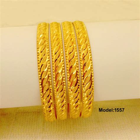 Golden Party Wear 28 Gram Gold Plated Bangles