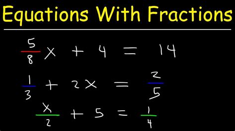 A system of linear equations is when there are two or more linear equations grouped together. How To Solve Linear Equations With Fractions - YouTube