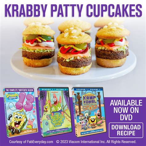 spongebob krabby patty cupcakes fab everyday