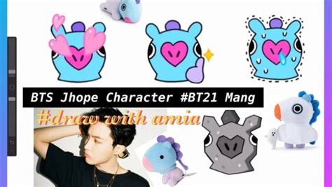 How To Draw Bt21 Mang Easy Step By Step Bts J Hope Persona Character