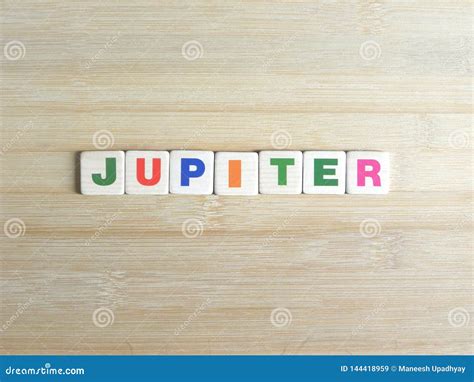 Word Jupiter On Wood Background Stock Image Image Of Flat Alphabet