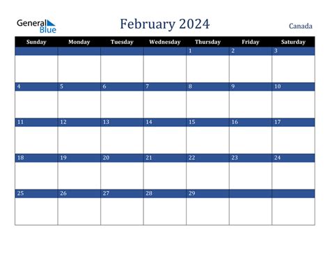 February 2024 Calendar With Canada Holidays