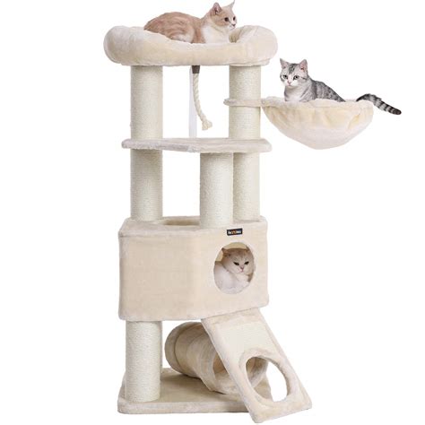 Feandrea Cat Tree Large Cat Tower With Fluffy Plush Perch Cat Condo