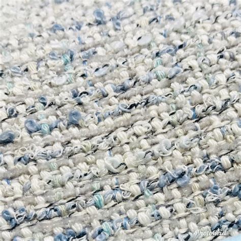 Designer Upholstery Heavyweight Tweed Fabric Light Blue Pillow Bty
