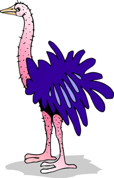 Premium Vector Ostrich Hiding Its Head In The Sand Comic Handdrawn