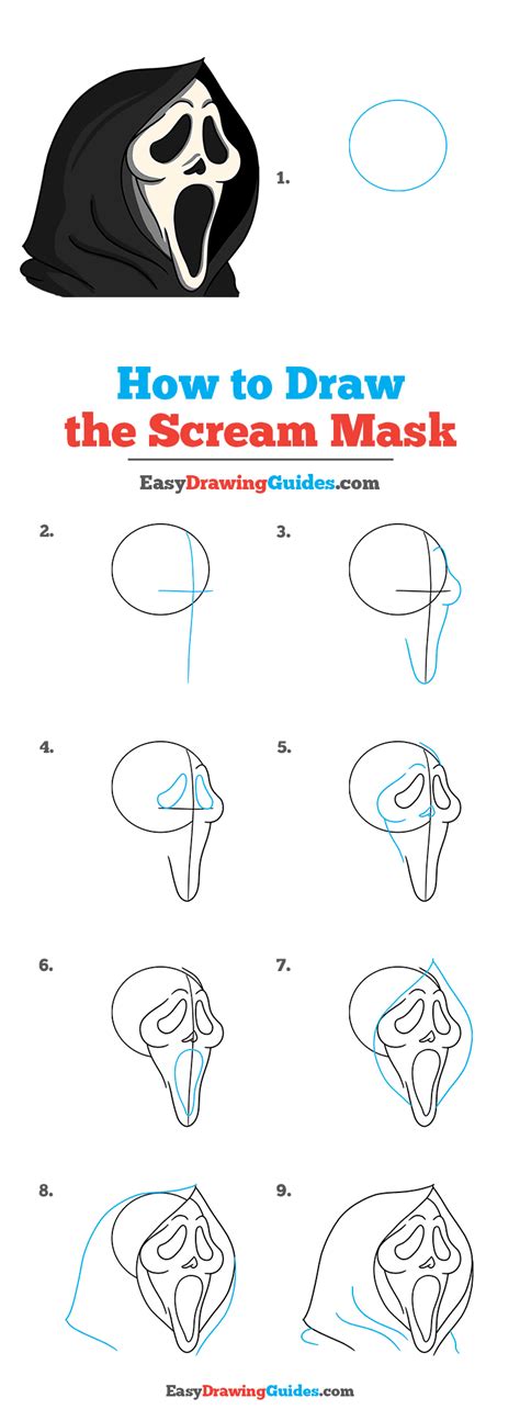How To Draw The Scream Mask Really Easy Drawing Tutorial Scary